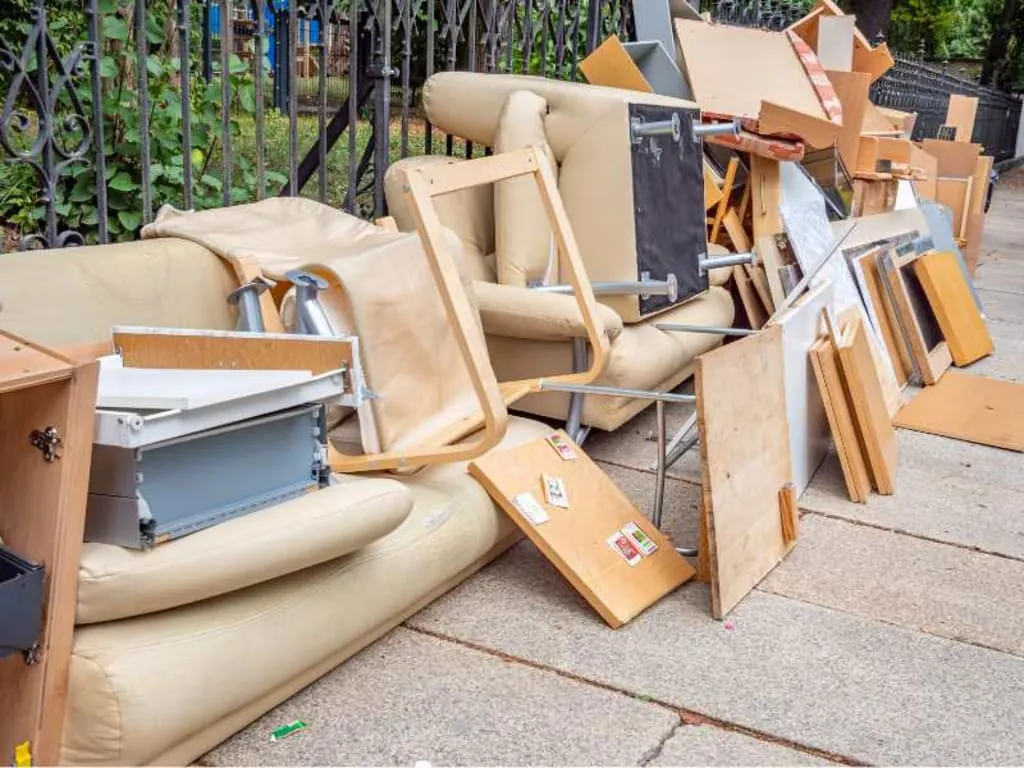 Household furniture and debris cleared from a property